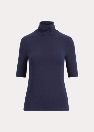 Ralph Lauren Jersey Turtleneck Top Dame Danmark (MCSIX5716)